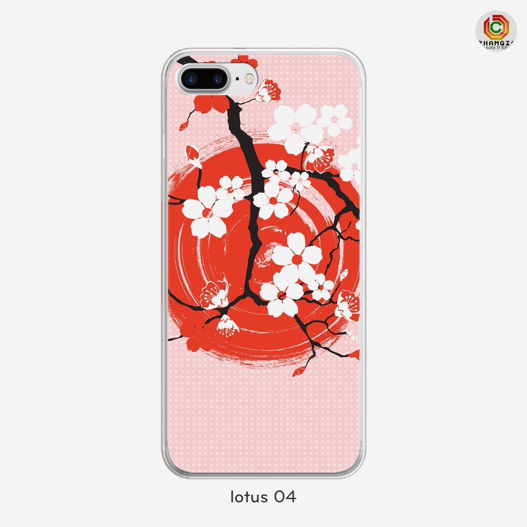 Ốp lưng hoa sen iPhone 7 PLUS 8 PLUS X XS 5 6