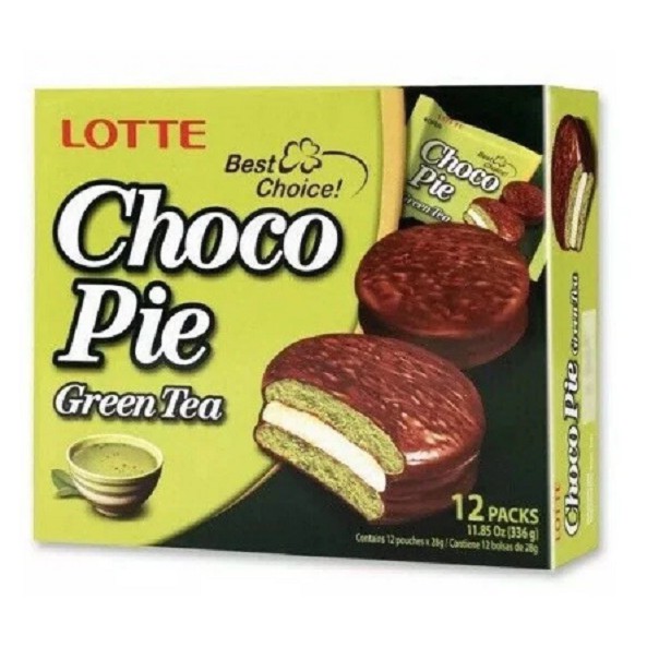 Bánh Chocopie (Choco Pie) 4 - Trà Xanh/ Chuối/ Dưa Hấu / Cacao / Sữa Chua - Hộp 12 cái