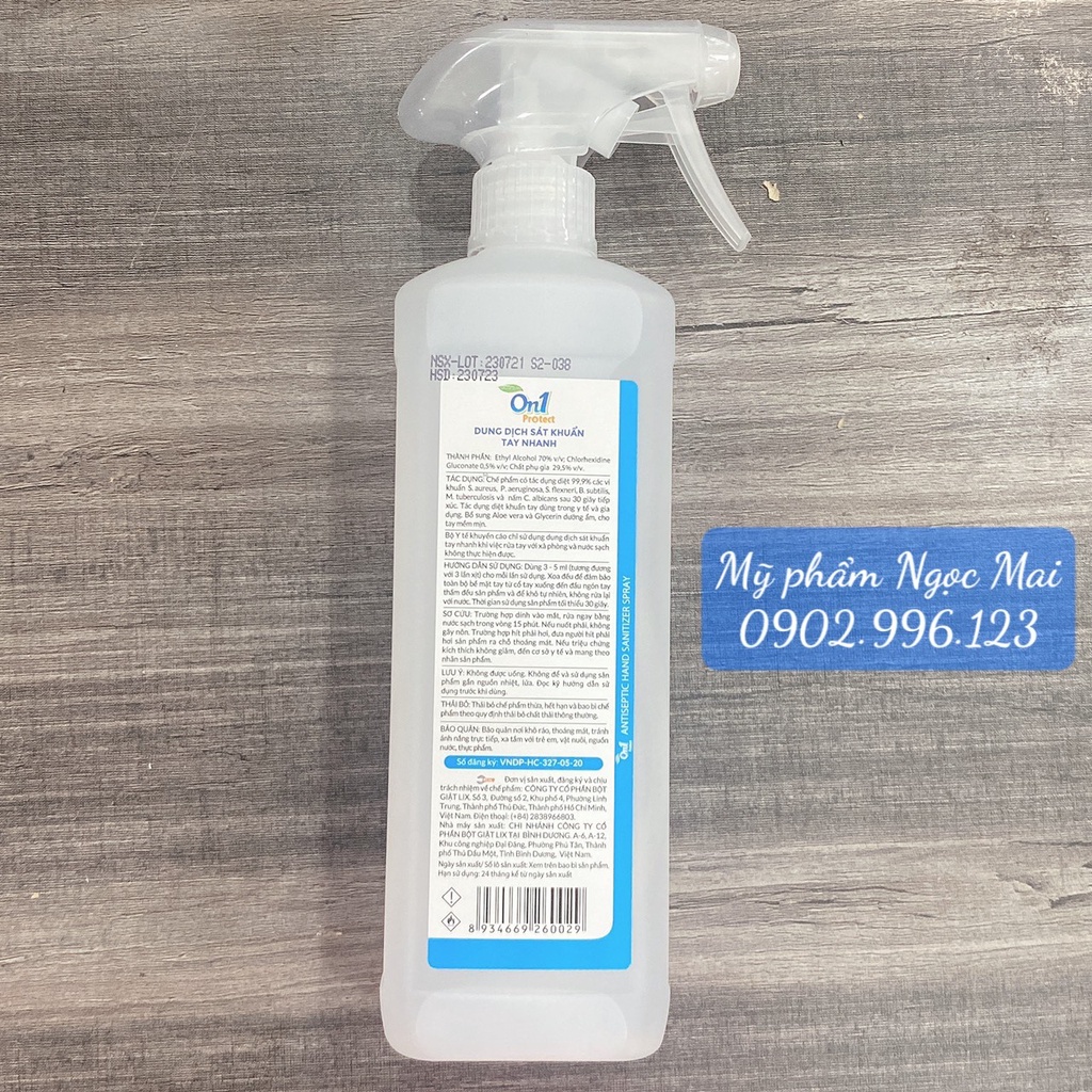 Xịt phun sương sát khuẩn tay nhanh On1 Protect - 500ml (Hương BamBoo Charcoal) | BigBuy360 - bigbuy360.vn