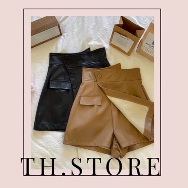 Quần giả váy da cạp lệch 3 khuy | BigBuy360 - bigbuy360.vn