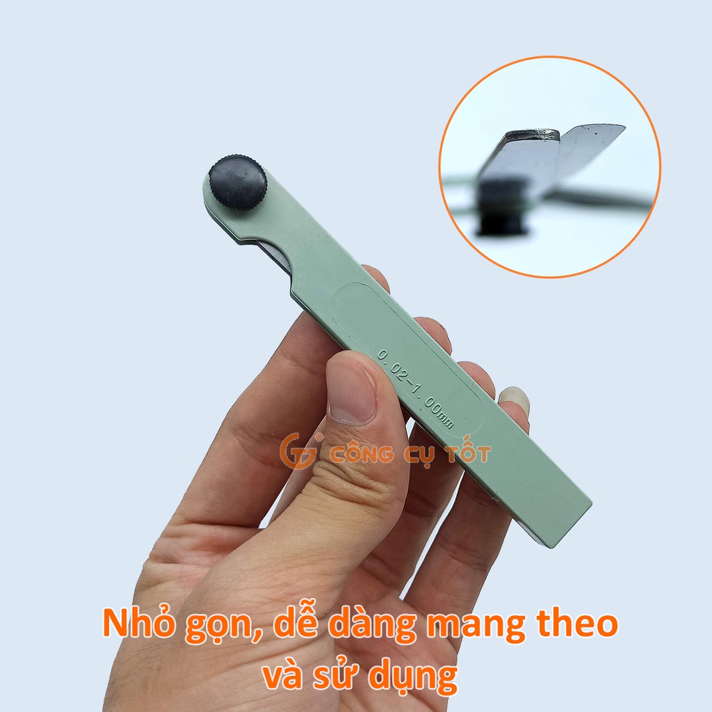 Thước đo khe hở 17 lá từ siêu mỏng 0.02mm đến dày 1mm thép lò xo