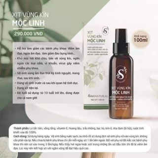 [Sam Natural] Xịt vùng kín Mộc Linh hỗ trợ giảm bệnh phụ khoa, khử mùi, chống viêm nhiễm