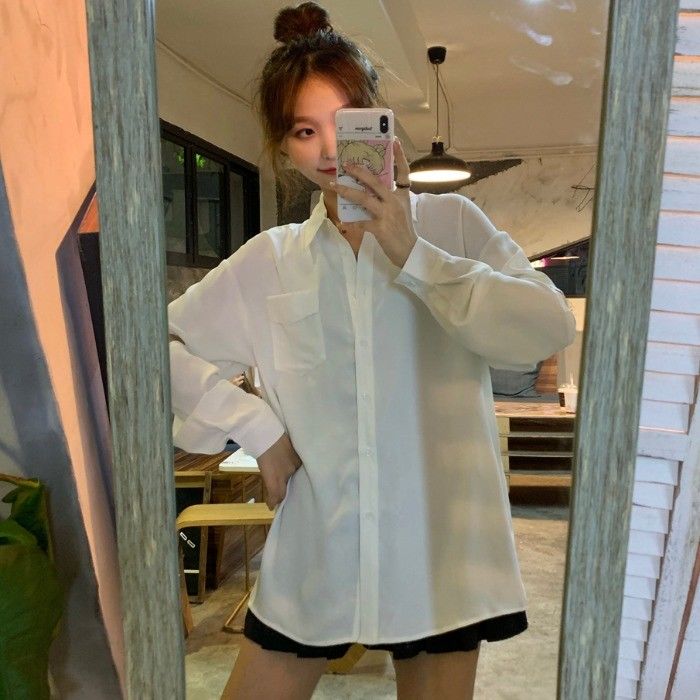 Áo Sơ Mi Trắng Dài Tay Thời Trang Nữ Tính