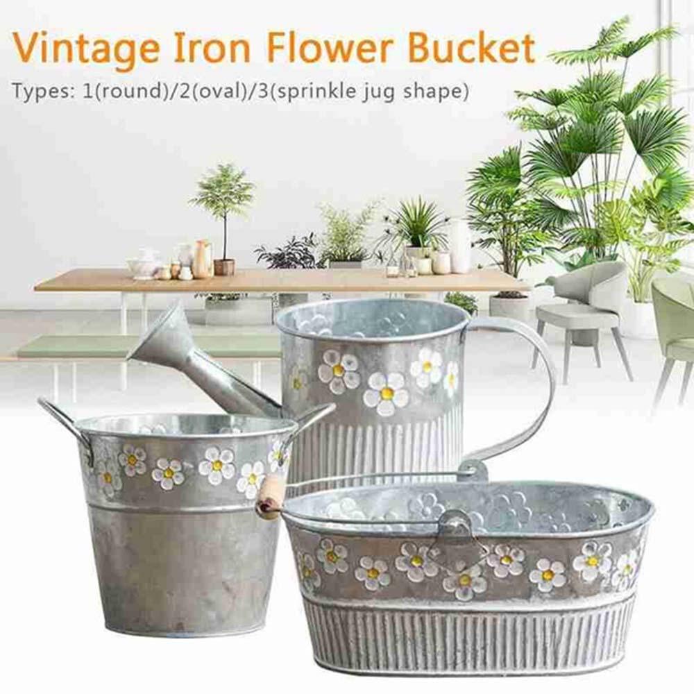 Chậu Hoa Để Bàn Trang Trí Ban Công Bằng Sắt Phong Cách Vintage