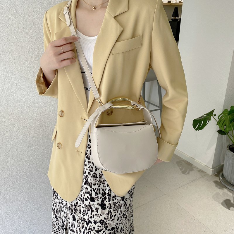 IELGY Túi Đeo Vai Hình Vuông Nhỏ Có Khóa Cài Phối Dây Xích Kiểu Hàn Quốc Cho Nữ