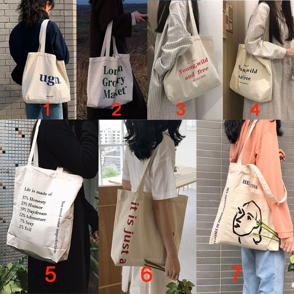 Túi xách canvas có khóa kéo thời trang xuân thu MIHAN1 cho nữ