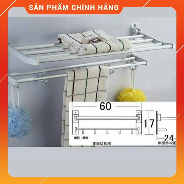 [HÀNG SIÊU TỐT] Giá treo khăn nhà tắm 2 tầng nhôm