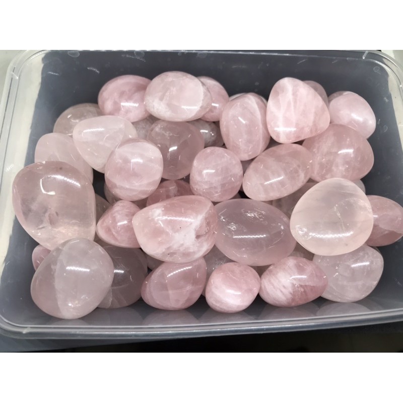 Đá thanh tẩy viên to mài bóng Hồng Rose Quartz