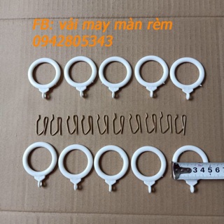 Khoen tròn nhựa màu trắng , màu nâu(tặng kèm móc S) - phù hợp cho thanh phi 28