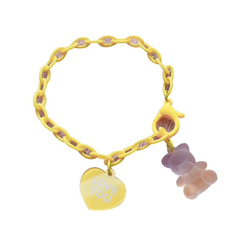 Vòng Tay Nhựa Hình Gấu Hoạt Hình Dễ Thương Cho Nữ