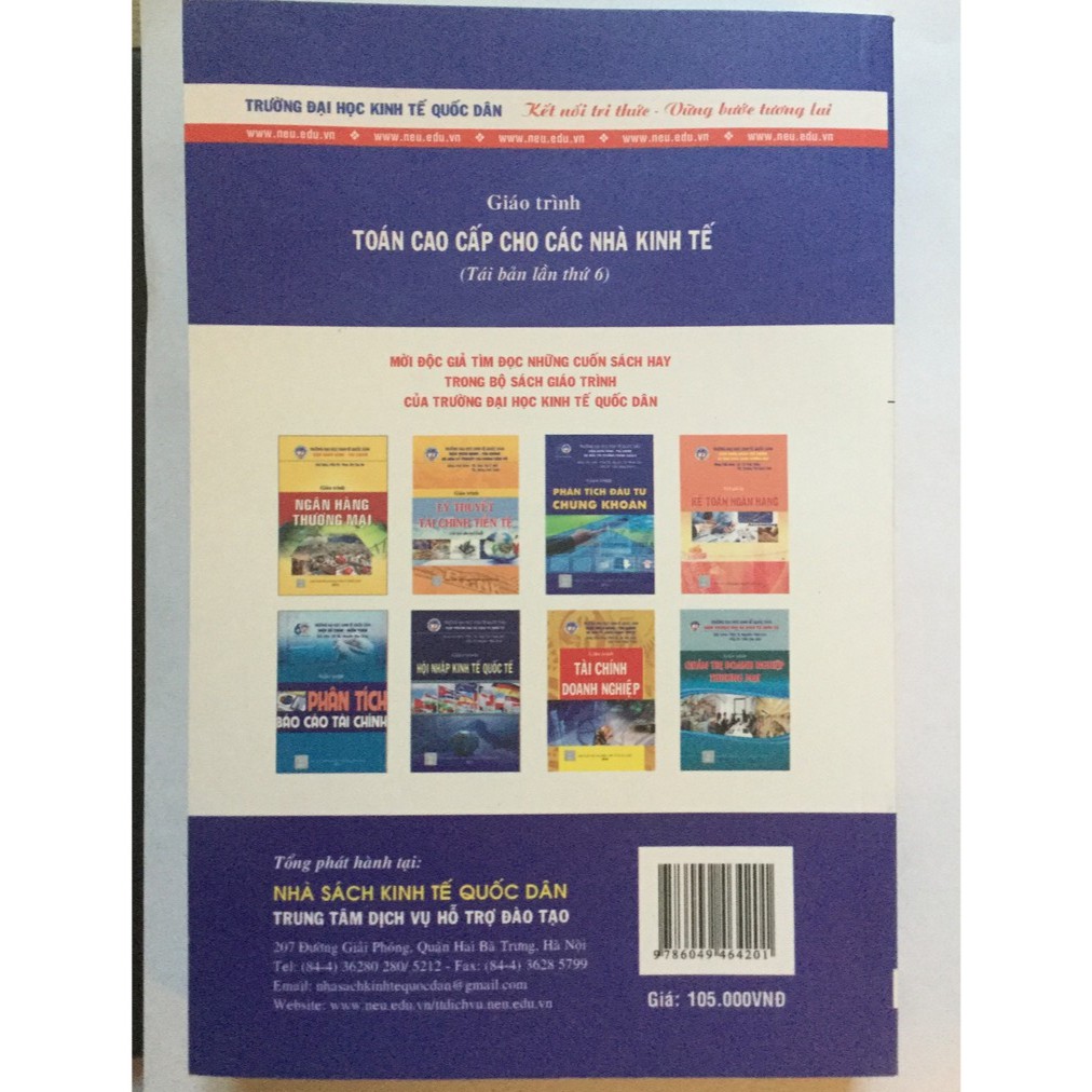[ Sách ] Giáo Trình Toán Cao Cấp Cho Các Nhà Kinh Tế - Lê Đình Thúy ( Chủ Biên ) -Tái Bản 2018 | BigBuy360 - bigbuy360.vn