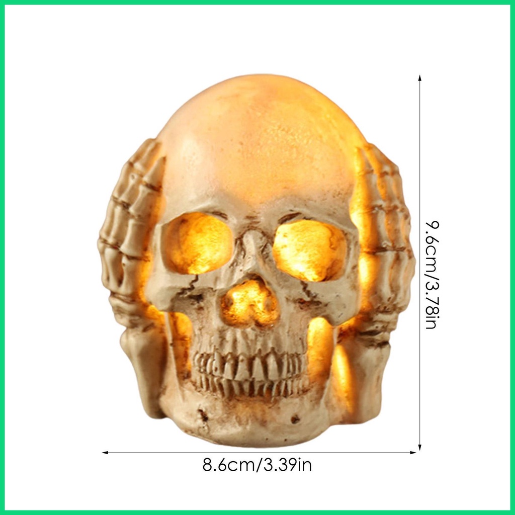 Đèn Ngủ Hình Đầu Lâu Bằng Nhựa Resin Để Bàn Trang Trí Tiệc Halloween