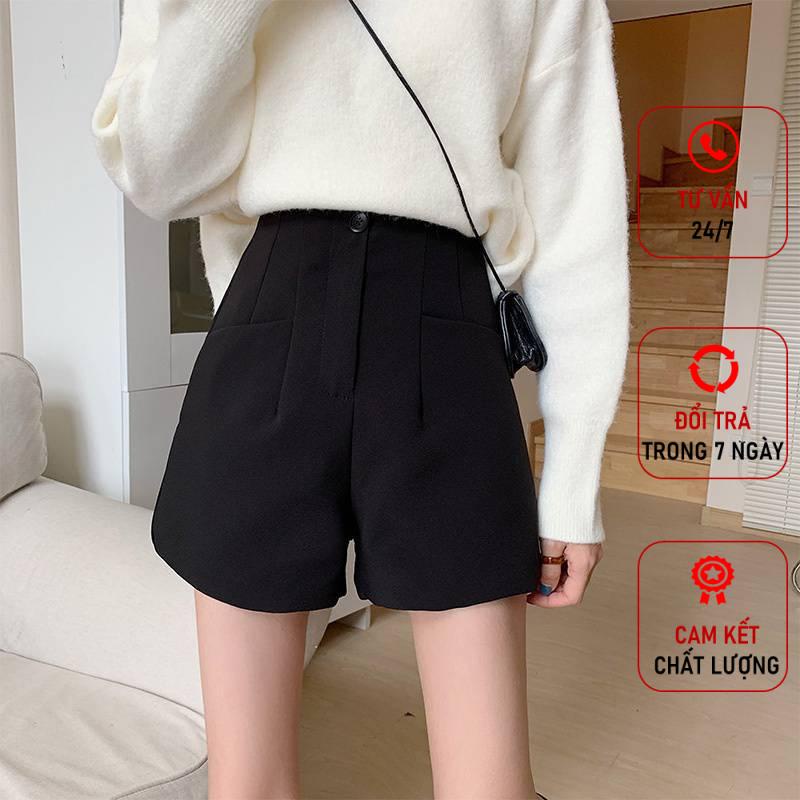 Quần short nữ lưng cao đẹp vải tuyết mưa Maya phong cách Hàn Quốc cao cấp Q017