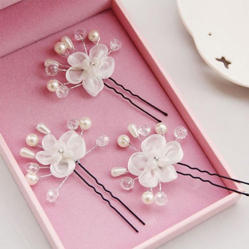 Kẹp tóc hình hoa đính ngọc trai giả thời trang xinh xắn cho nữ