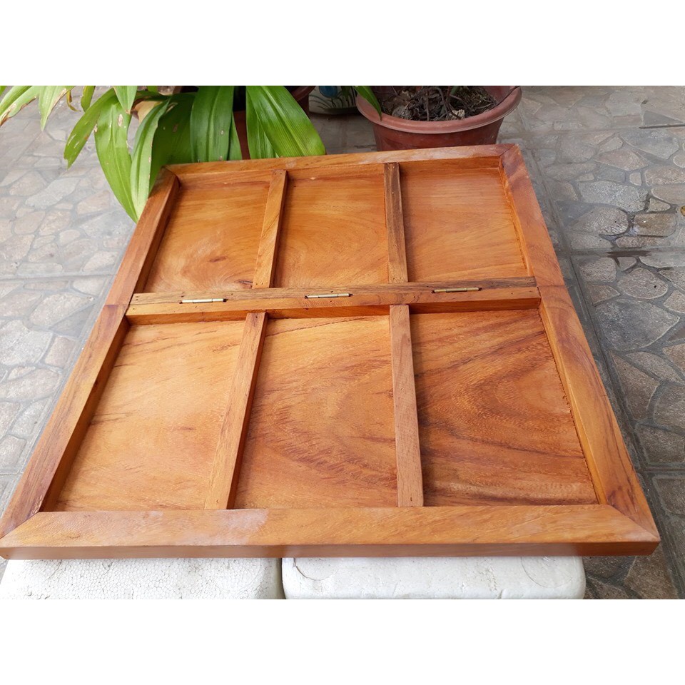 Bàn Cờ Tướng Gỗ Gõ Kích Thước Lớn 55x60 Cm