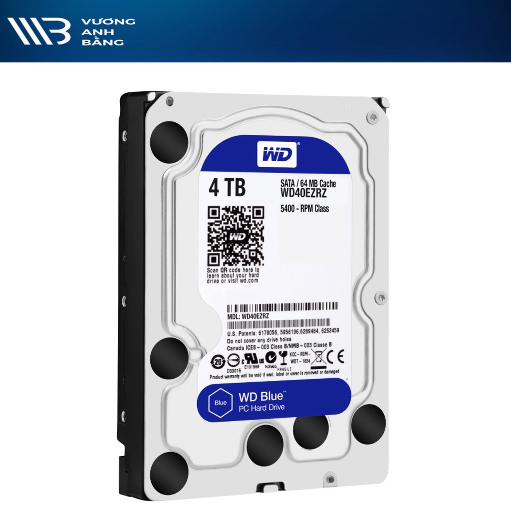 Ổ cứng HDD PC WD 4T BLUE- Hàng Chính hãng (5400 RPM)