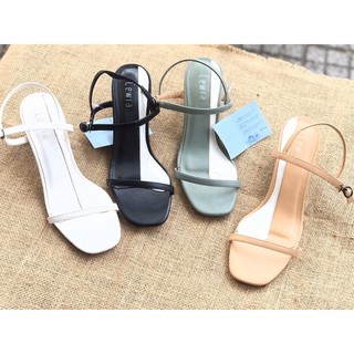 Sandal dây mảnh gót vuông 5p