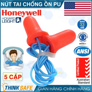 Nút tai chống ồn Honeywell MAX-30 chất liệu foam polyrethane mềm, chống ồn đạt chỉ số NRR 33dB - có dây (cam)