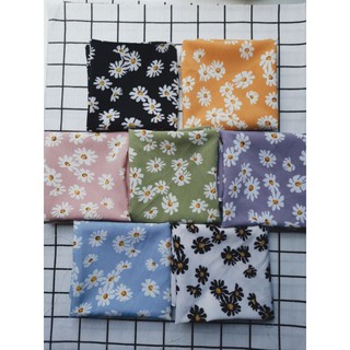 khăn bandana đội đầu, cột tóc , buộc túi vải lụa in hình hoa cúc