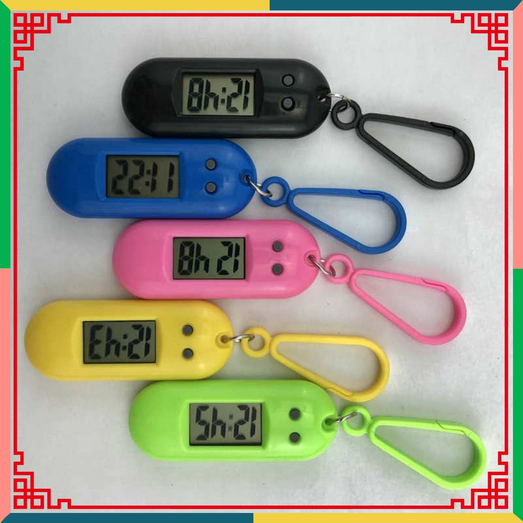 Móc khóa đồng hồ điện tử mini nhiều màu