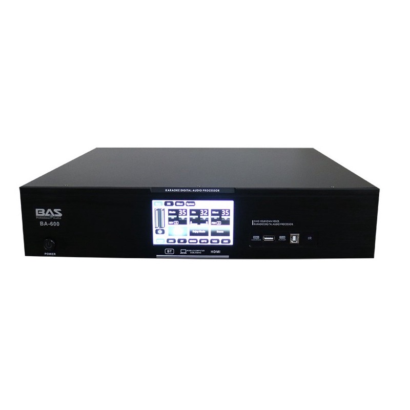 Đẩy liền vang số liền micro BAS BA-600 nguồn xuyến, có cổng quang, HDMI, bluetooth 5.0 -Tặng dây quang, 02 jack neutrik