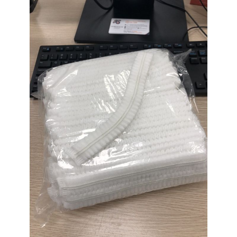 Mũ trùm đầu y tế con sâu màu Trắng bịch 100 chiếc