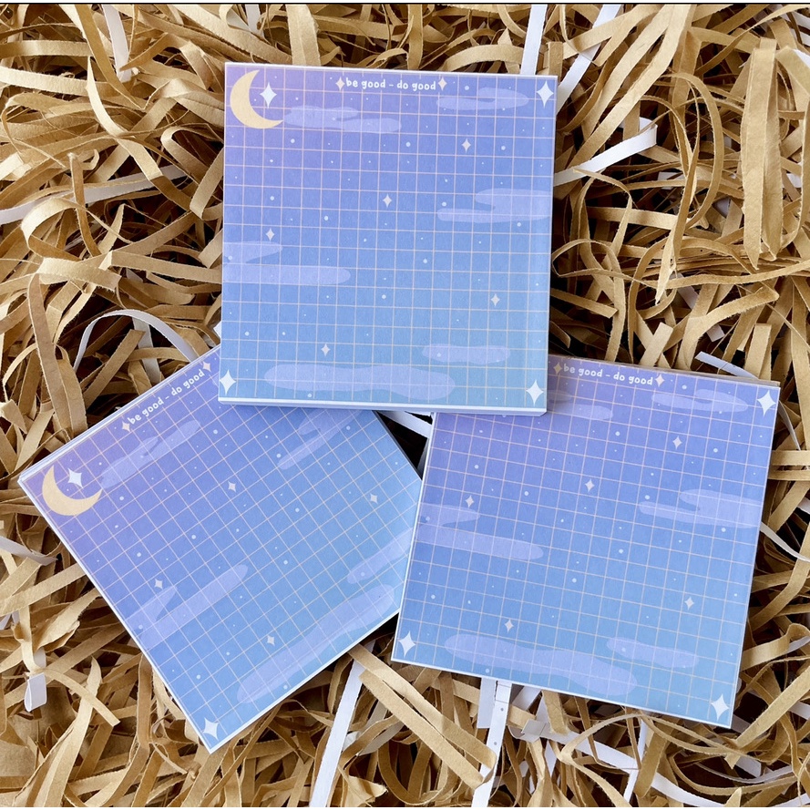 Handmade Galaxy Note Pad / Memo pad - Giấy ghi chú hình Galaxy có kẻ dòng caro tiện lợi - tiemtaphoacona