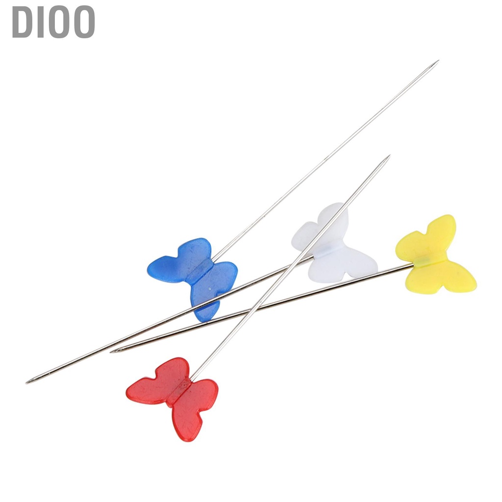 Dioo 100pcs Button Butterfly Bow Tie Head Sewing Pins Flat Straight Quilting