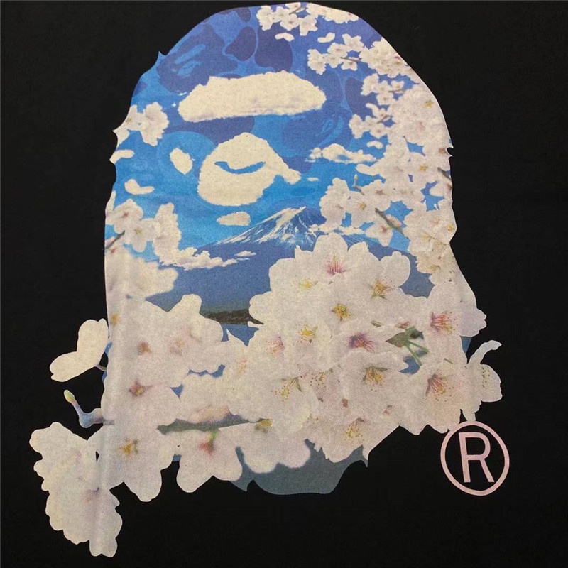 Áo Tee Bape x Sakura hoa anh đào Xanh , Áo Thun Bape Shark Cá mập, chất liệu Cotton, màu đen BapeVN