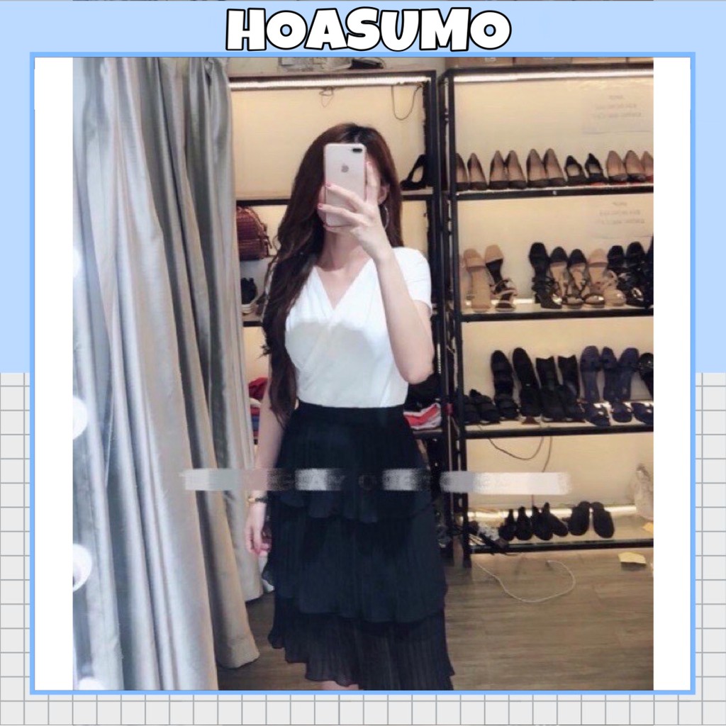 Chân váy xòe von 3 tầng dài 66cm, Chân váy tầng dáng dài