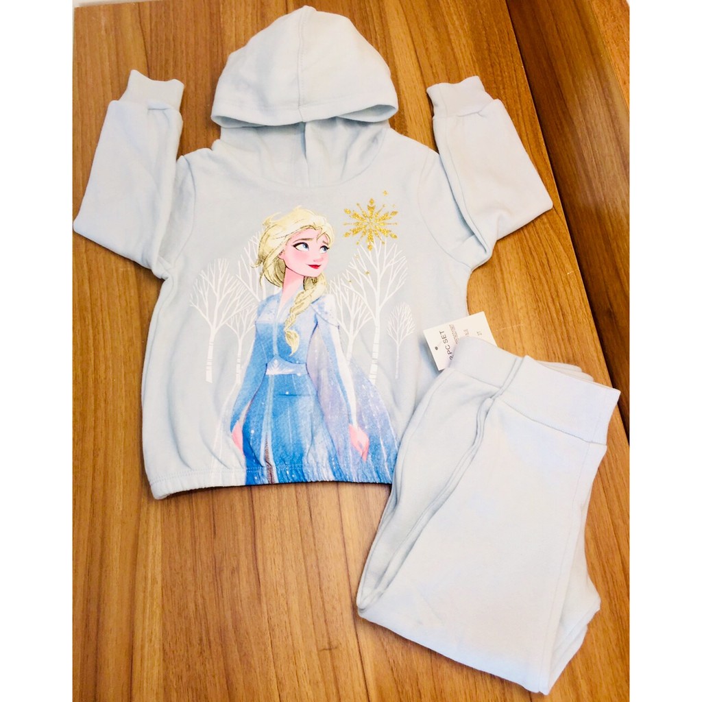 Bộ nỉ Hoodies bé gái hình Elsa (size 2-6)