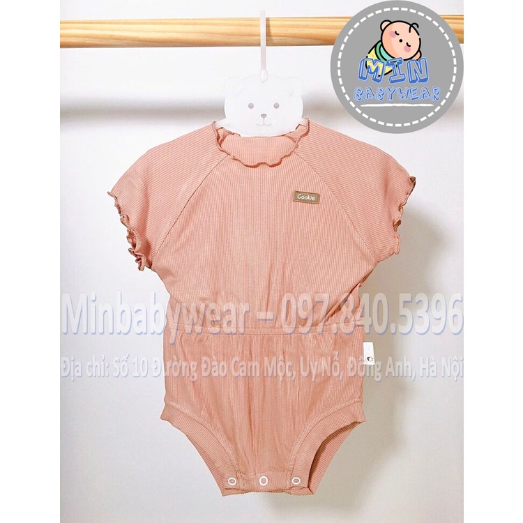 [Cookie 2022] Bodysuit cộc tay cánh bèo eo chun trần gấu chát vải tăm lạnh điều hòa nhiệt bốn mùa