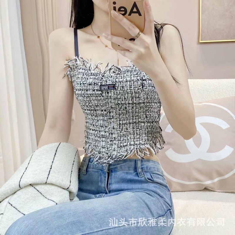 ÁO BRA 2 DÂY CÓ ĐỆM VIỀN TUA CÁ TÍNH 2238