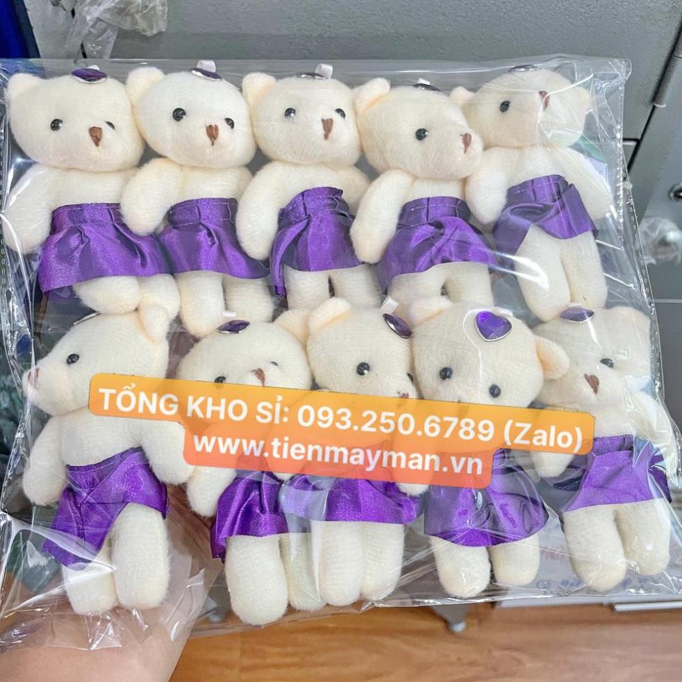Combo 10 con gấu nữ mặc váy xinh xắn đủ màu 11 cm [ảnh thật]