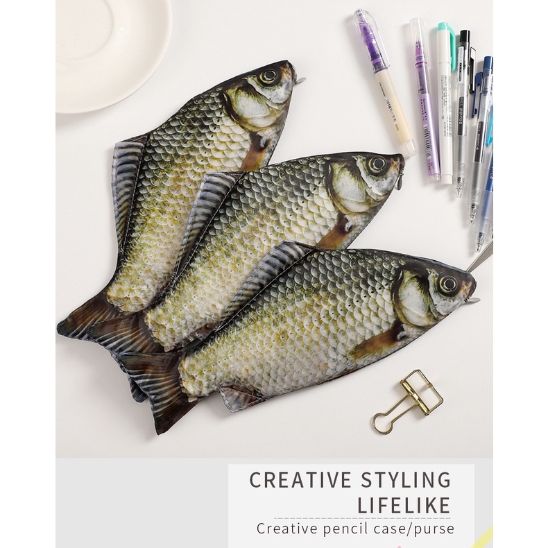 Túi Đựng Bút Chì Hình Cá Muối Sáng Tạo Vui Nhộn