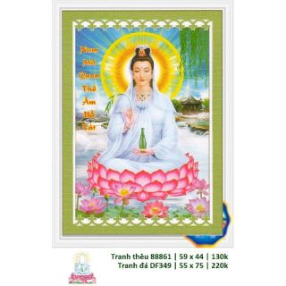 Tranh đính đá kim cương đa sắc ABC Mẹ Quan Âm DF349