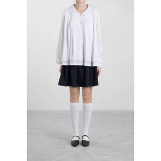 Nimi - Áo sơ mi cổ sen hai lớp Round collar layer shirt