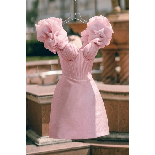 MS1255y ĐẦM NHŨ KIM TUYẾN TAY PHỒNG  full size S/M/L/Xl