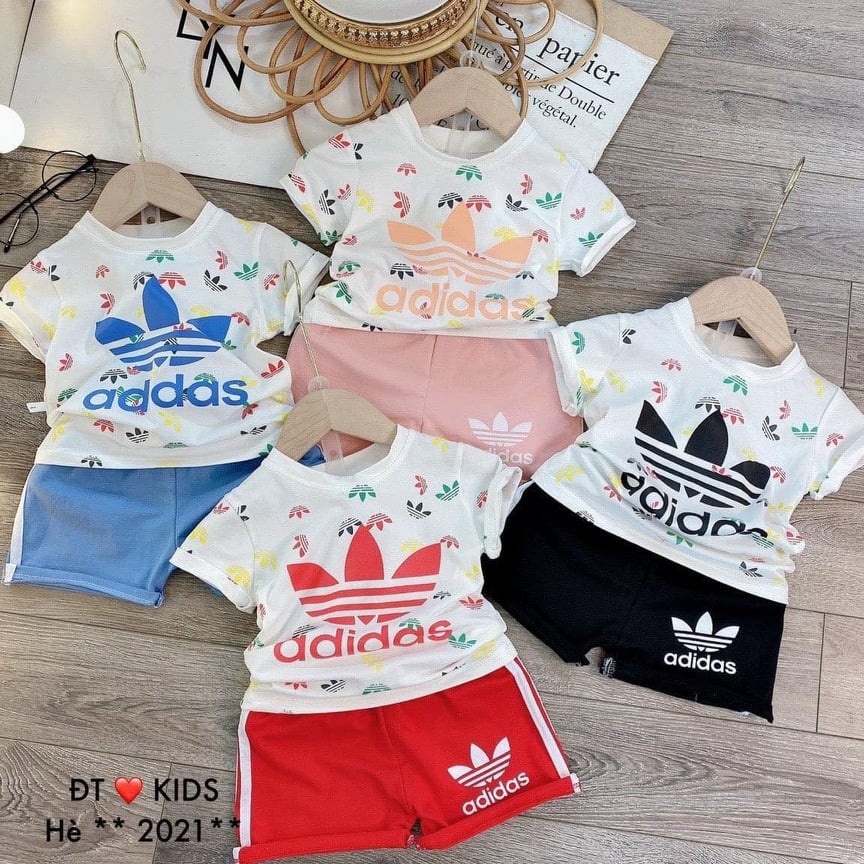 Bộ cộc tay Thun Lạnh Minky Mom bé trai bé gái size 6-18kg💖 Bộ ngắn tay Adidas cho bé trai bé gái thun lạnh cao cấp