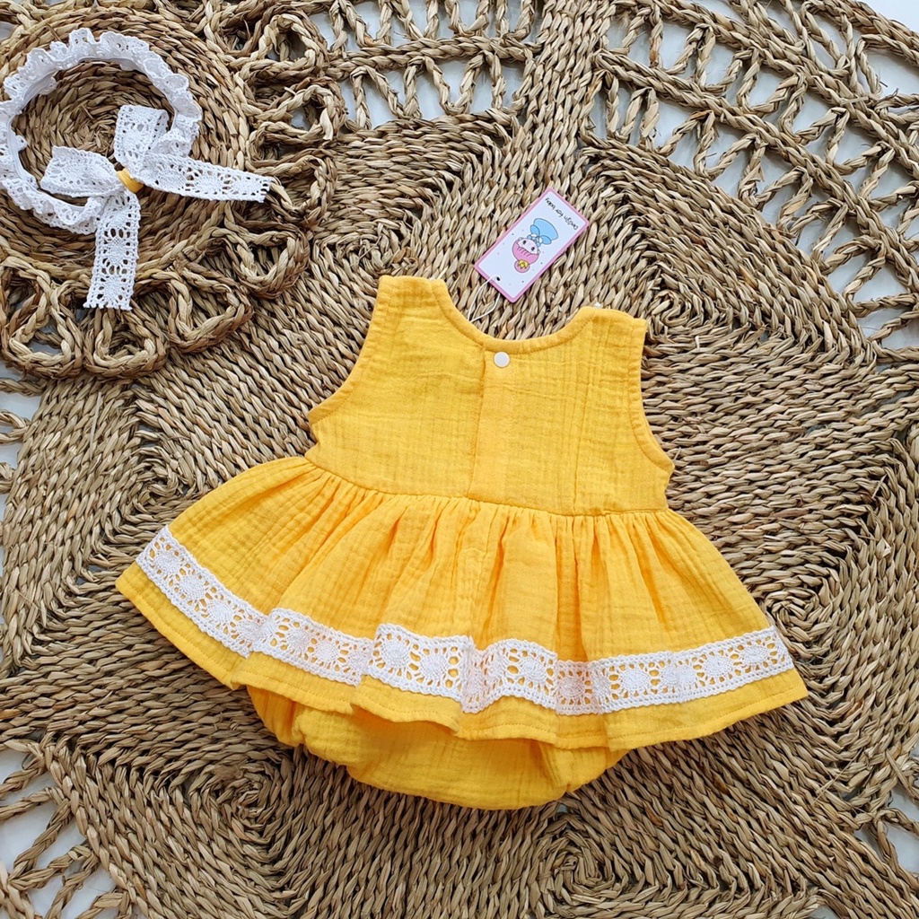 Body cho bé sơ sinh tặng kèm turban nơ-Su Shop
