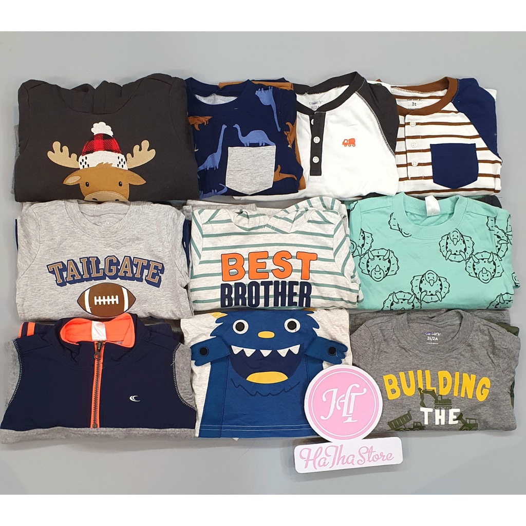 Set 2 món C'4RT£R gồm áo thun và quần dài cho bé trai