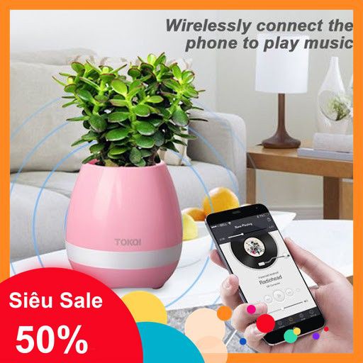 [5🌟][FREESHIP-150K] LOA BLUETOOTH K3 TOKQI KIÊM CHẬU HOA TRỒNG CÂY CÓ LED [SALE]