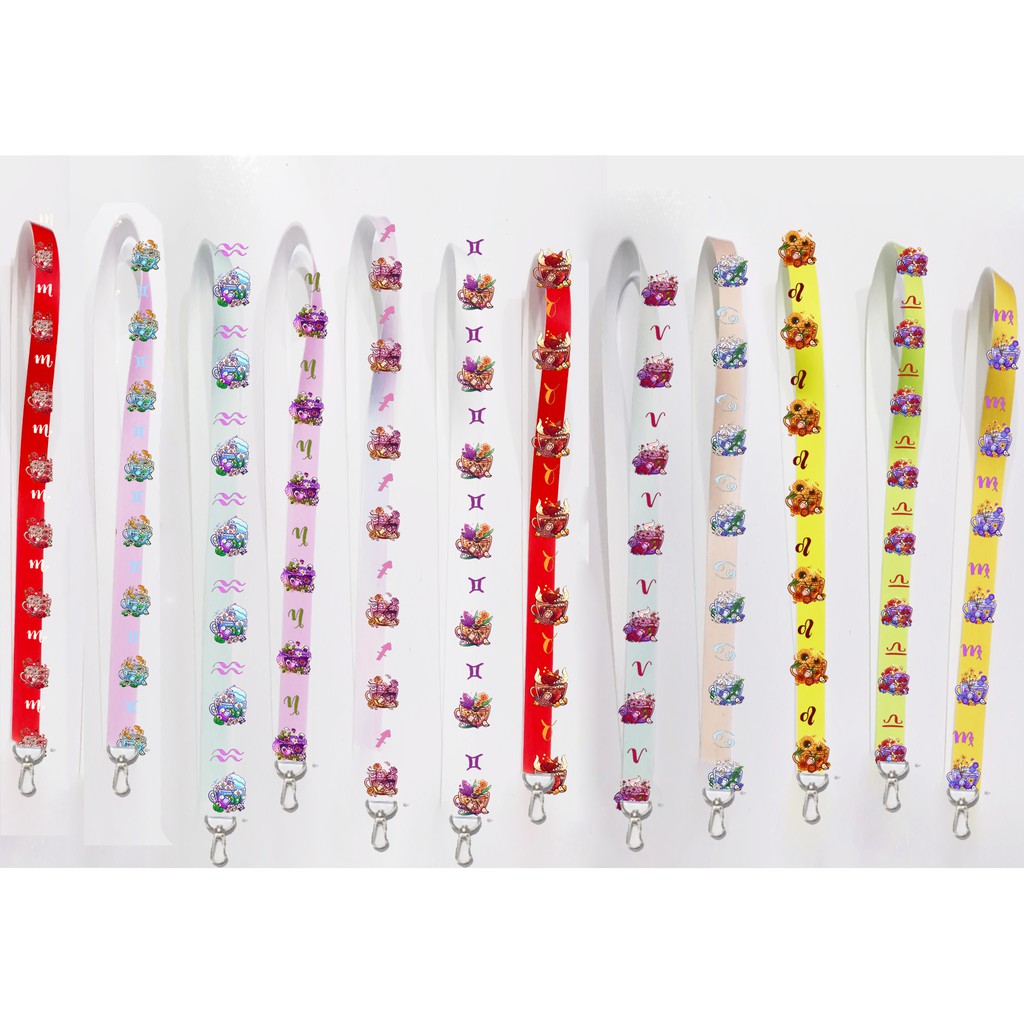 dây strap 12 cung hoàng đạo ST4I31 hoạt hình name tag ngắn cute dễ thương 40cm