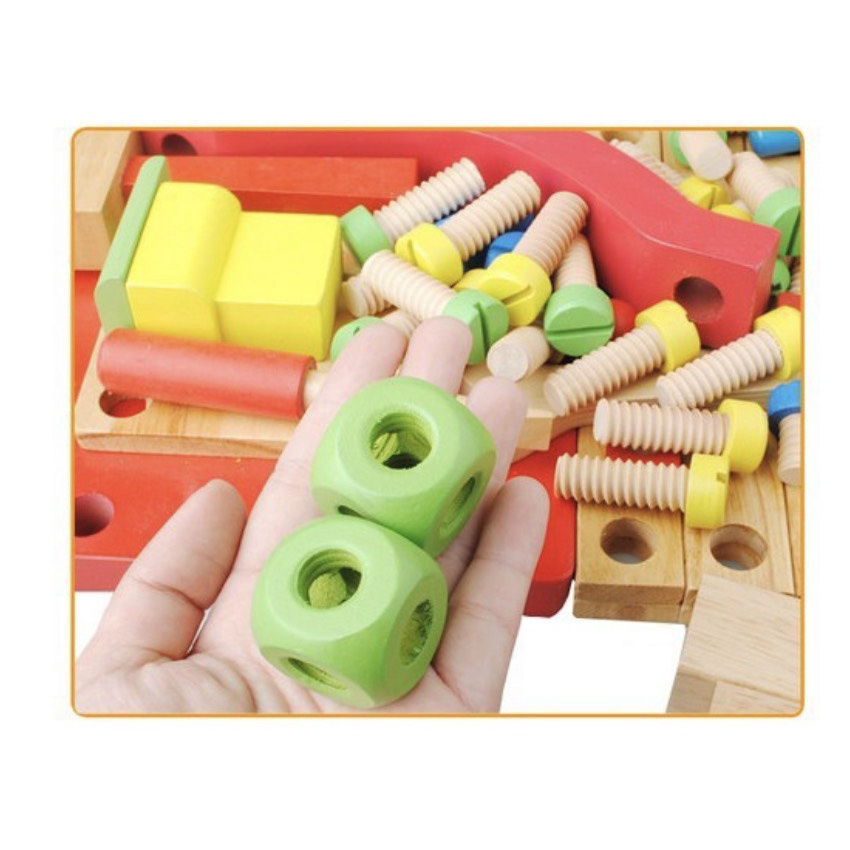 Đồ chơi lắp ráp ghế gỗ Montessori- Đồ chơi thông minh trẻ em MH:9000000191