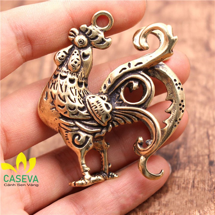 Tượng Đồng Phong Thủy, Móc Khóa Con Gà Dậu, Móc Chìa Khóa Đồng Thau Kim Kê
