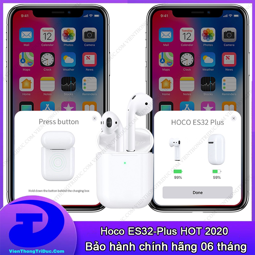 Tai Nghe Bluetooth 5.0 Hoco ES39 /ES49/ES28 &amp; Lanex LEP-W06 / W12 Định Vị, Đổi Tên, Sạc không dây, Pop-up trên iphone