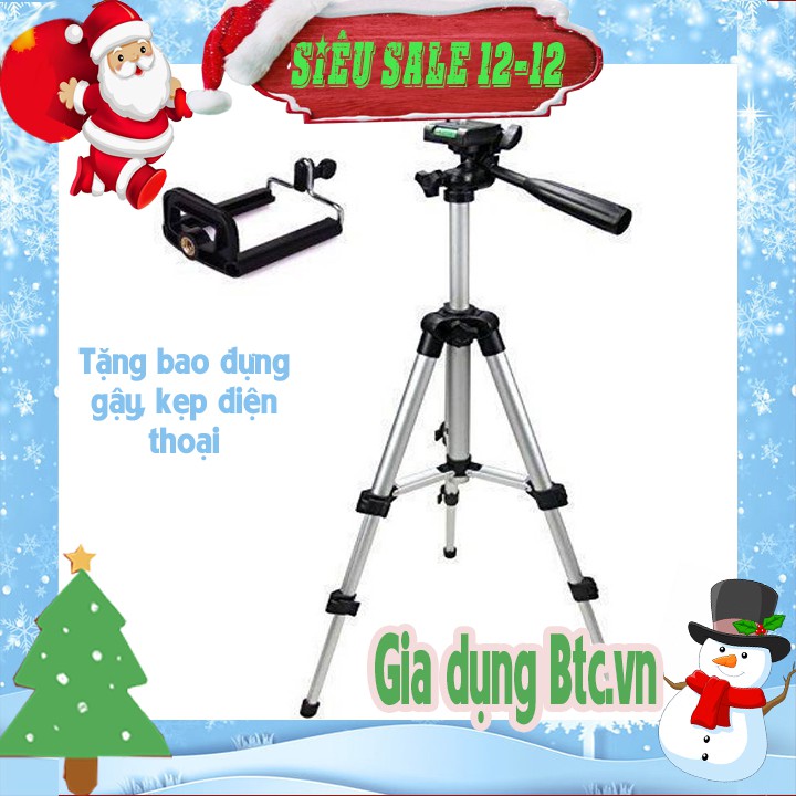 Gậy chụp ảnh 3 chân tripod 3110, kiêm giá đỡ điện thoại l Gậy chụp ảnh Tripod nhôm cao cấp, tặng kèm bao đựng