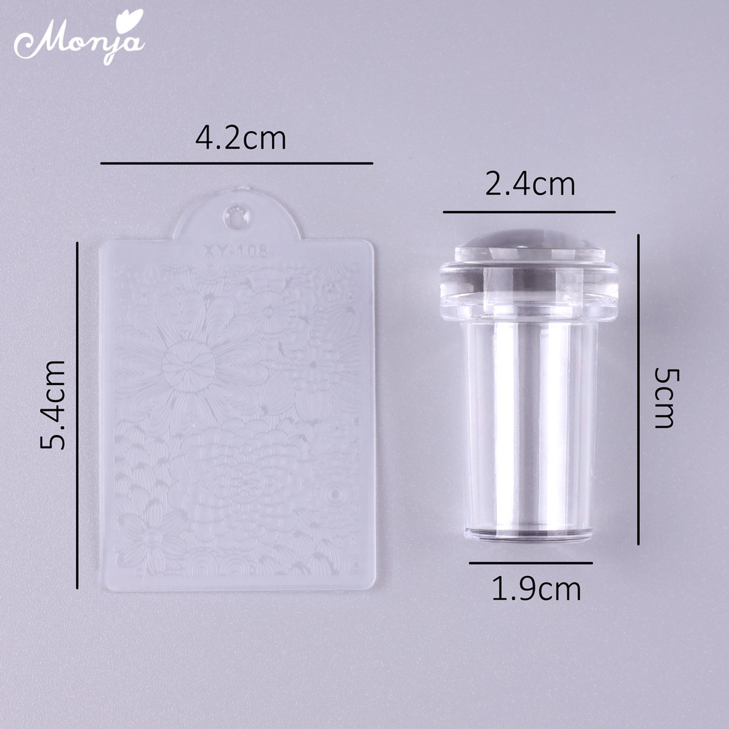 Dụng cụ in làm móng nghệ thuật MONJA silicone 4 màu sắc tùy chọn có tấm cạo