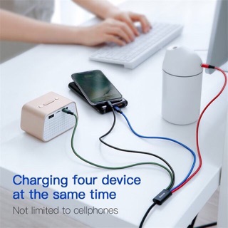 Cáp sạc nhanh basua 4 in 1 ( 2 chân iphone 1 chân tupe C 1 micro )