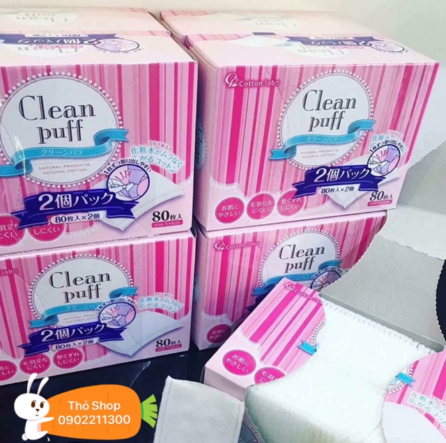 Bông Tẩy Trang Clean Puff Nội Địa Nhật Bản